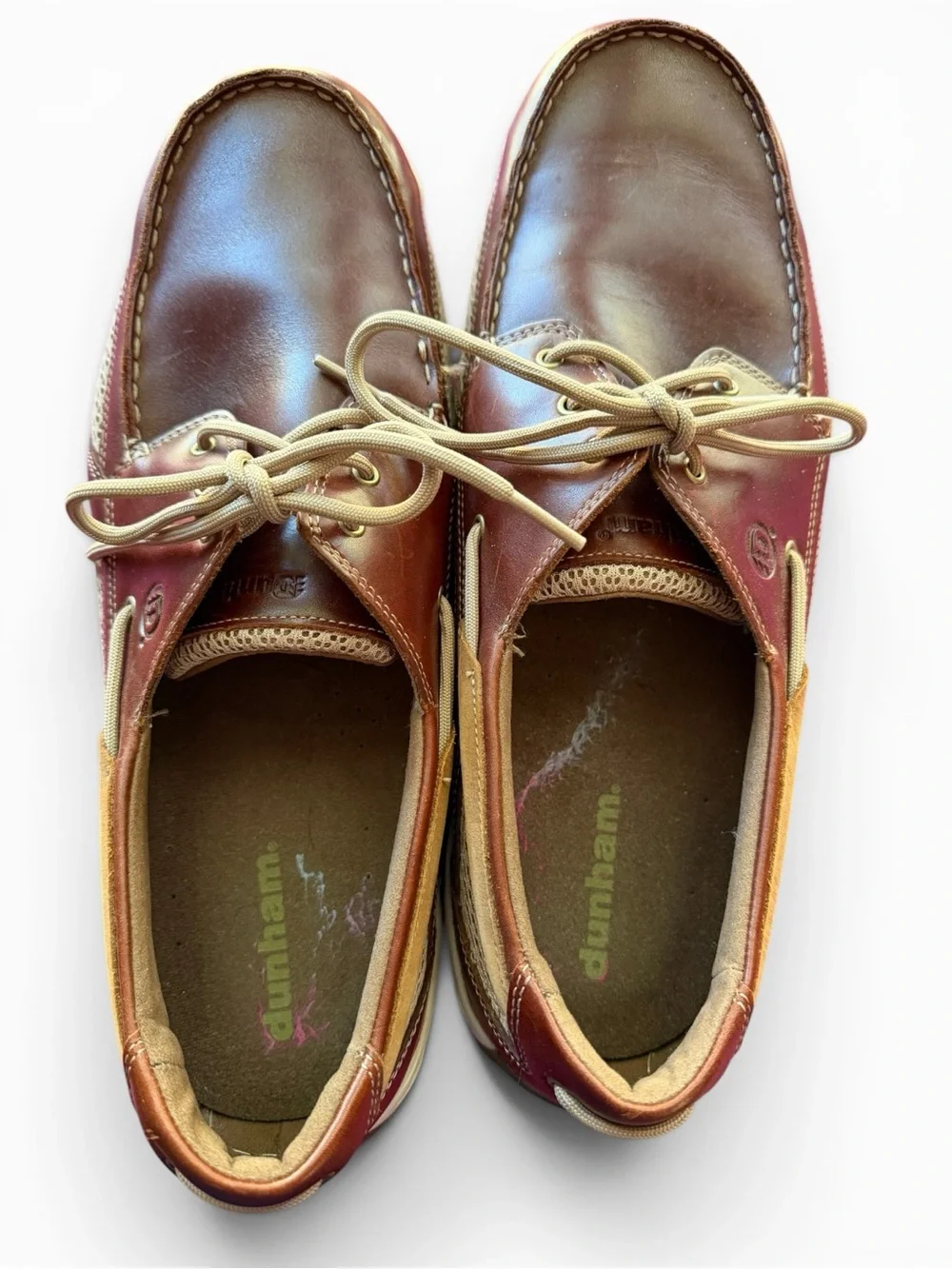 Dunham Men's Brown Leather Lace-Up Boat Shoes